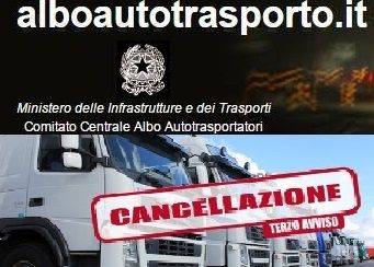 Albo autotrasporto: con il terzo avviso parte la procedura di cancellazione per altre 50 imprese