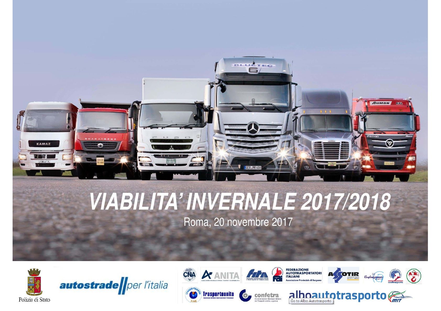 Piano Neve 2017-2018: Autostrade per l’Italia incontra le Associazioni delle imprese di autotrasporto in vista dell’avvio della nuova stagione invernale