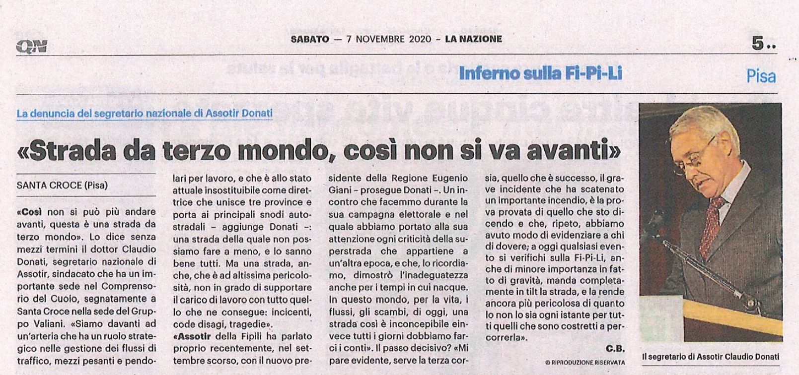 Incidente FI-PI-LI, Donati:”Strada da terzo mondo, serve la terza corsia”