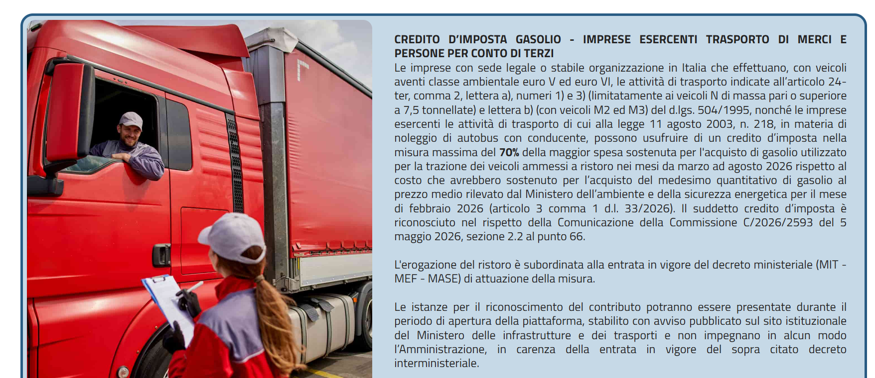 Caro-gasolio: il MIT proroga l’apertura della piattaforma per l’inserimento delle domande del credito di imposta straordinario a domenica 20 settembre 2026