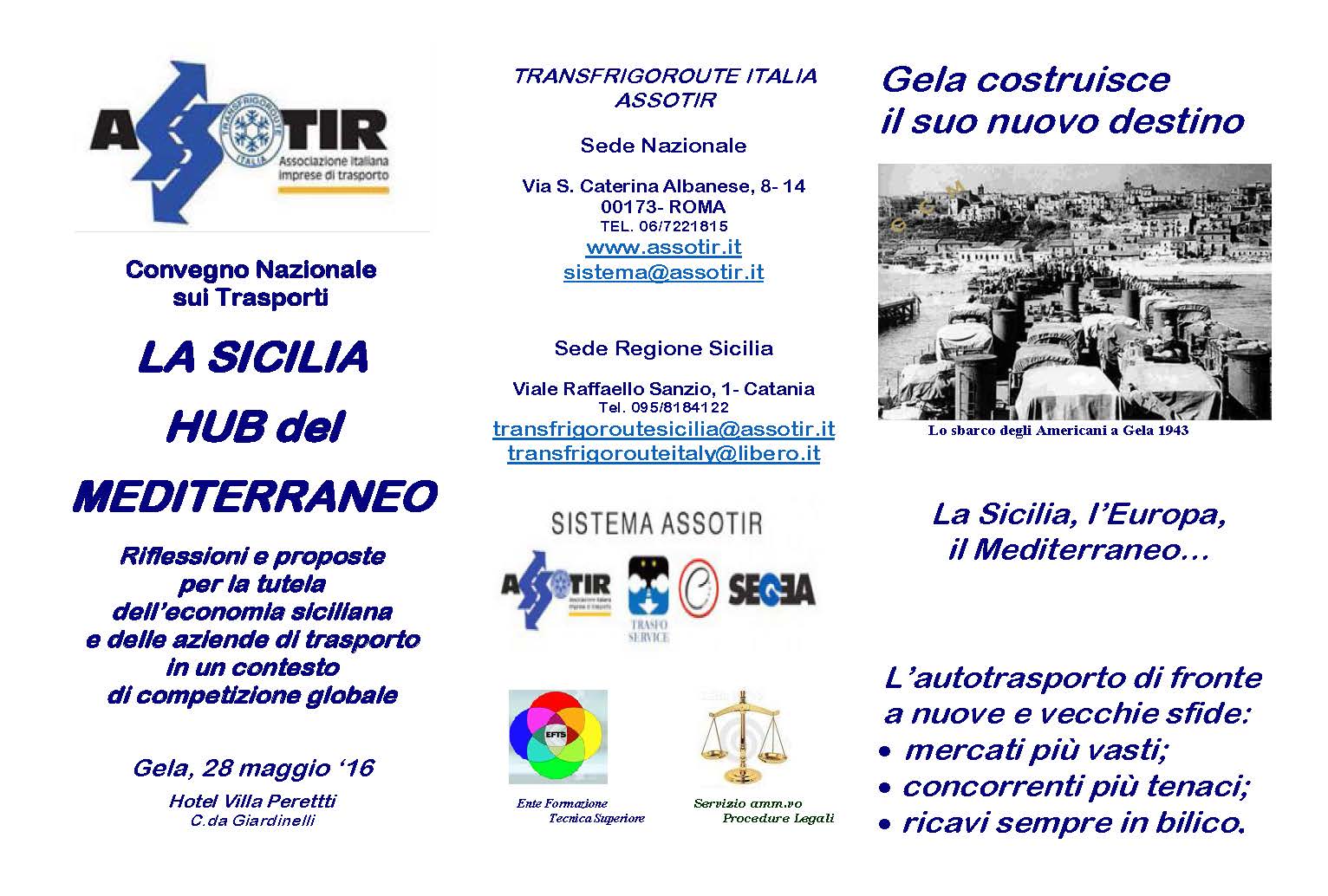 LA SICILIA, HUB del MEDITERRANEO. Convegno nazionale sui trasporti