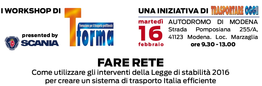 “FARE RETE”: Donati alla tavola rotonda di Trasportare Oggi. Modena, 16/02/2016.