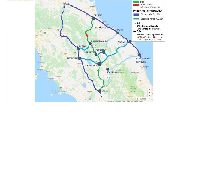 E45 chiusa al traffico per il sequestro precauzionale del viadotto “Puleto”