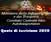 Definite le quote d’iscrizione all’Albo Autotrasporto per il 2020, da pagare entro il 31/12/2019