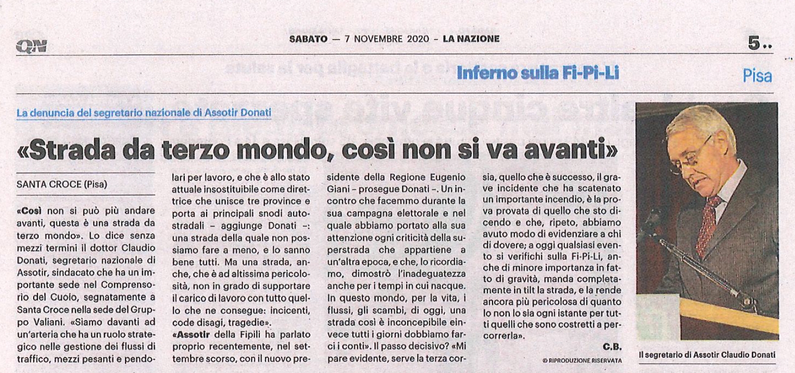 Incidente FI-PI-LI, Donati:”Strada da terzo mondo, serve la terza corsia”