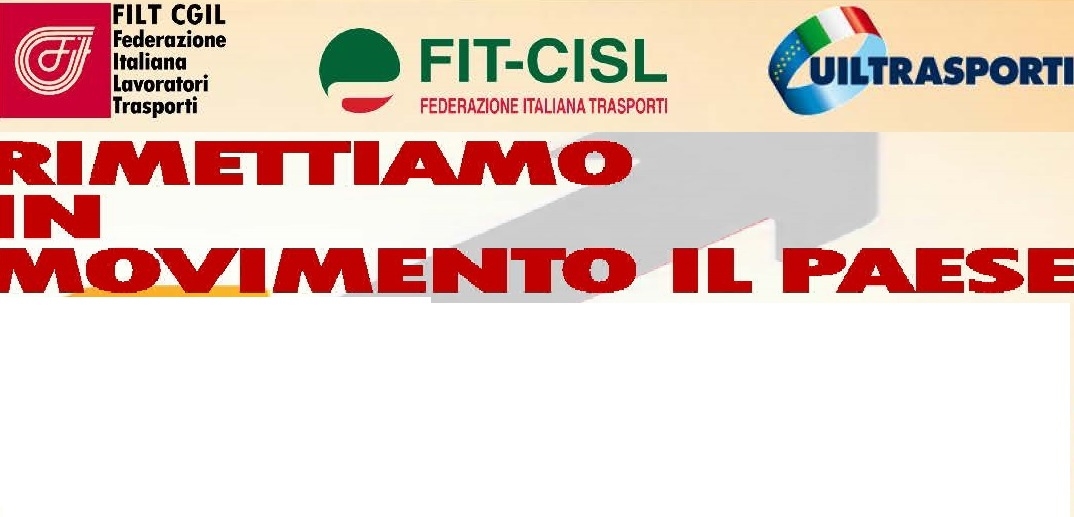 FILT-FIT-UILTRASPORTI proclamano lo sciopero generale del trasporto a sostegno di una piattaforma per “rimettere in movimento il Paese”